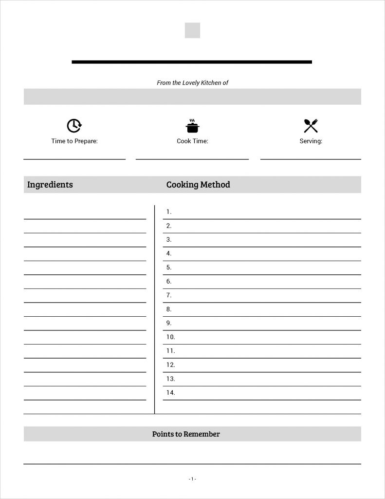 Best Looking Full Page Recipe Card In Microsoft Word Best Looking Full Page Recipe Card In Microsoft Word