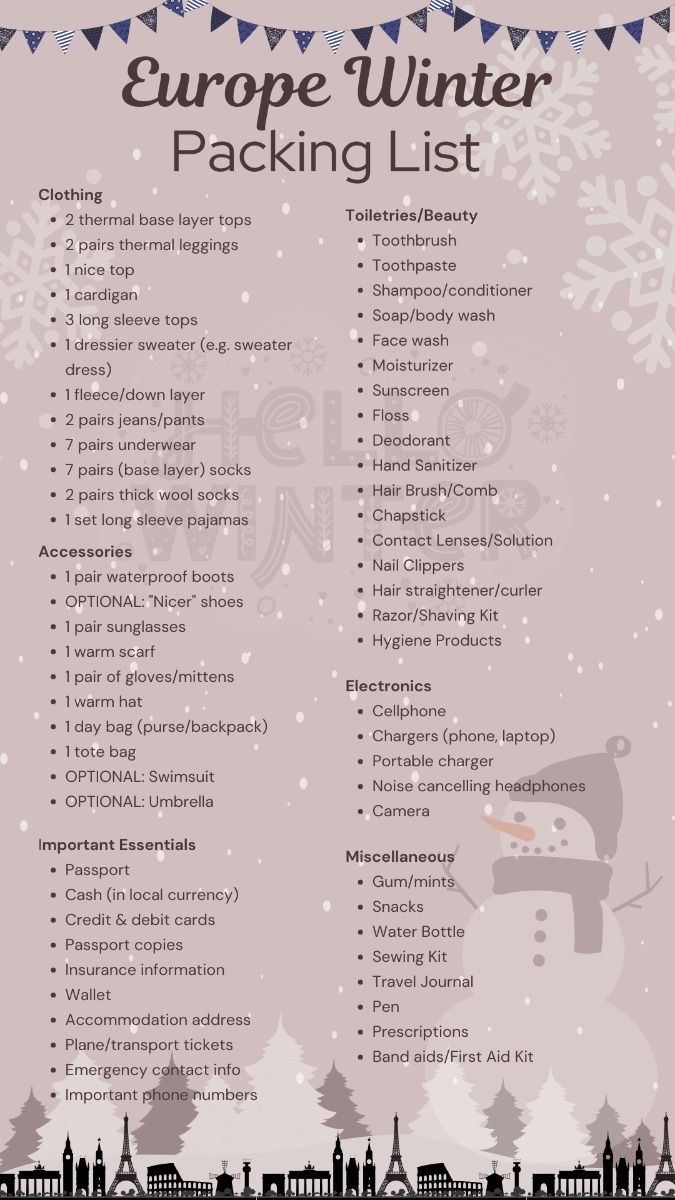 printable packing list for europe printable packing list for europe