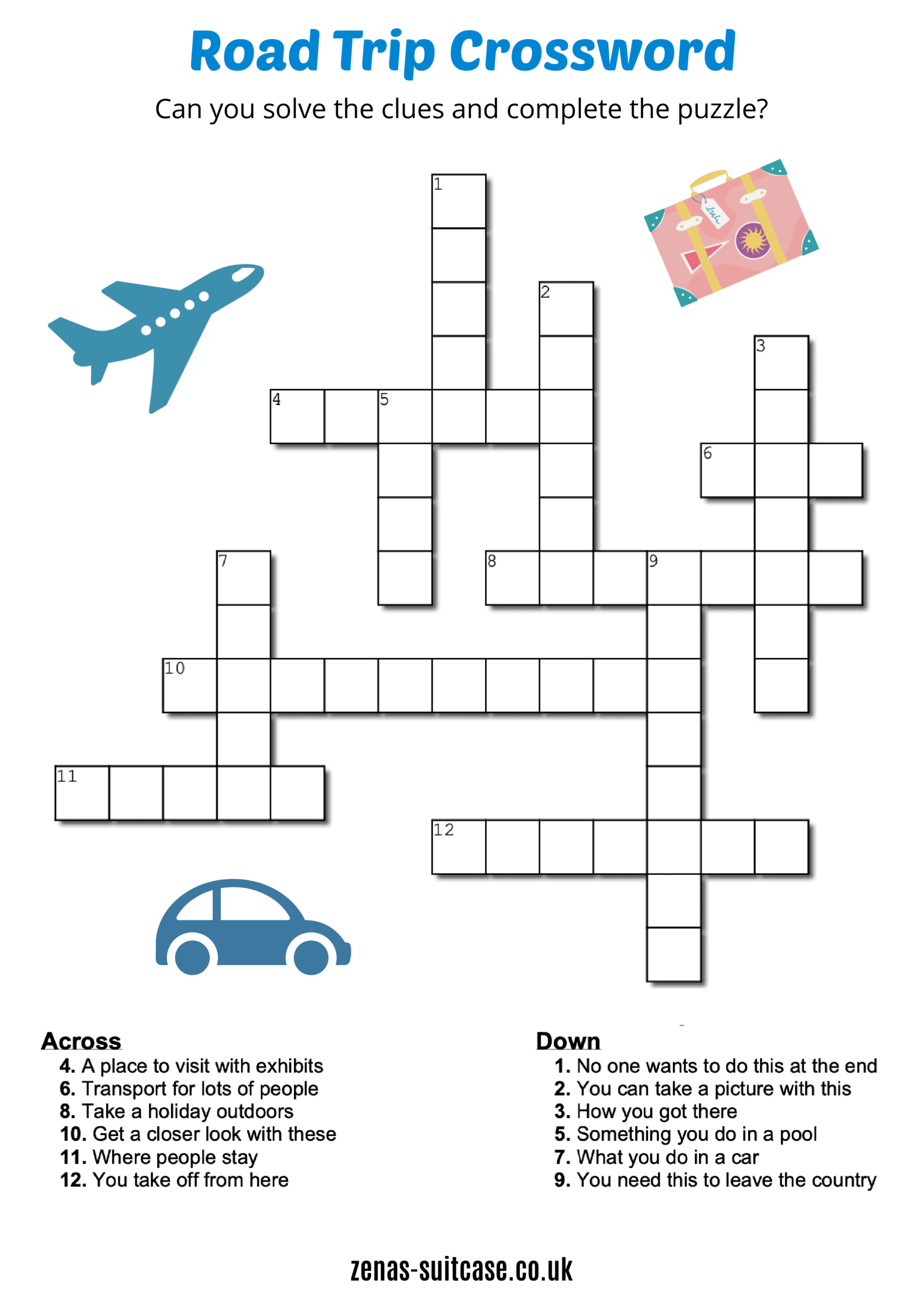 road trip printable activities