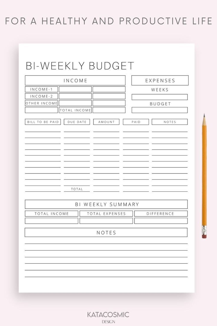 Bi Weekly Budget Overview Template Printable Paycheck Budget Binder Budget Planner