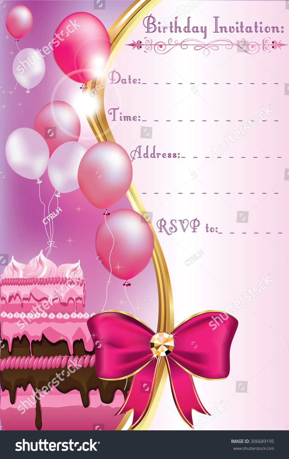 Birthday Invitation Card Print Printable Invitation Stock Vector Royalty Free 306689195 Shutterstock Birthday Invitation Card Print Printable Invitation Stock Vector Royalty Free 306689195 Shutterstock