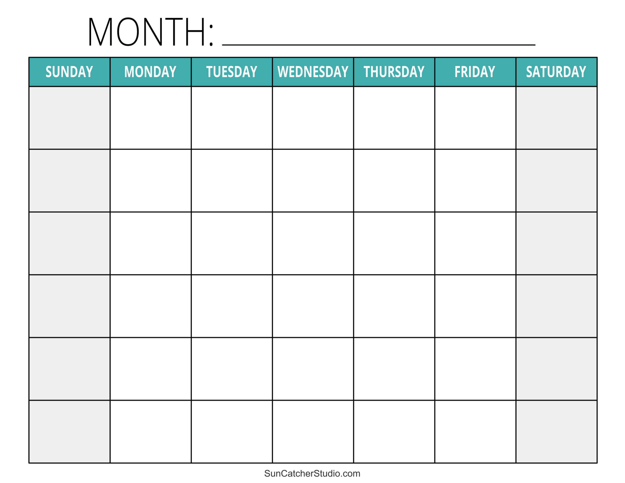 free printable calendars blank