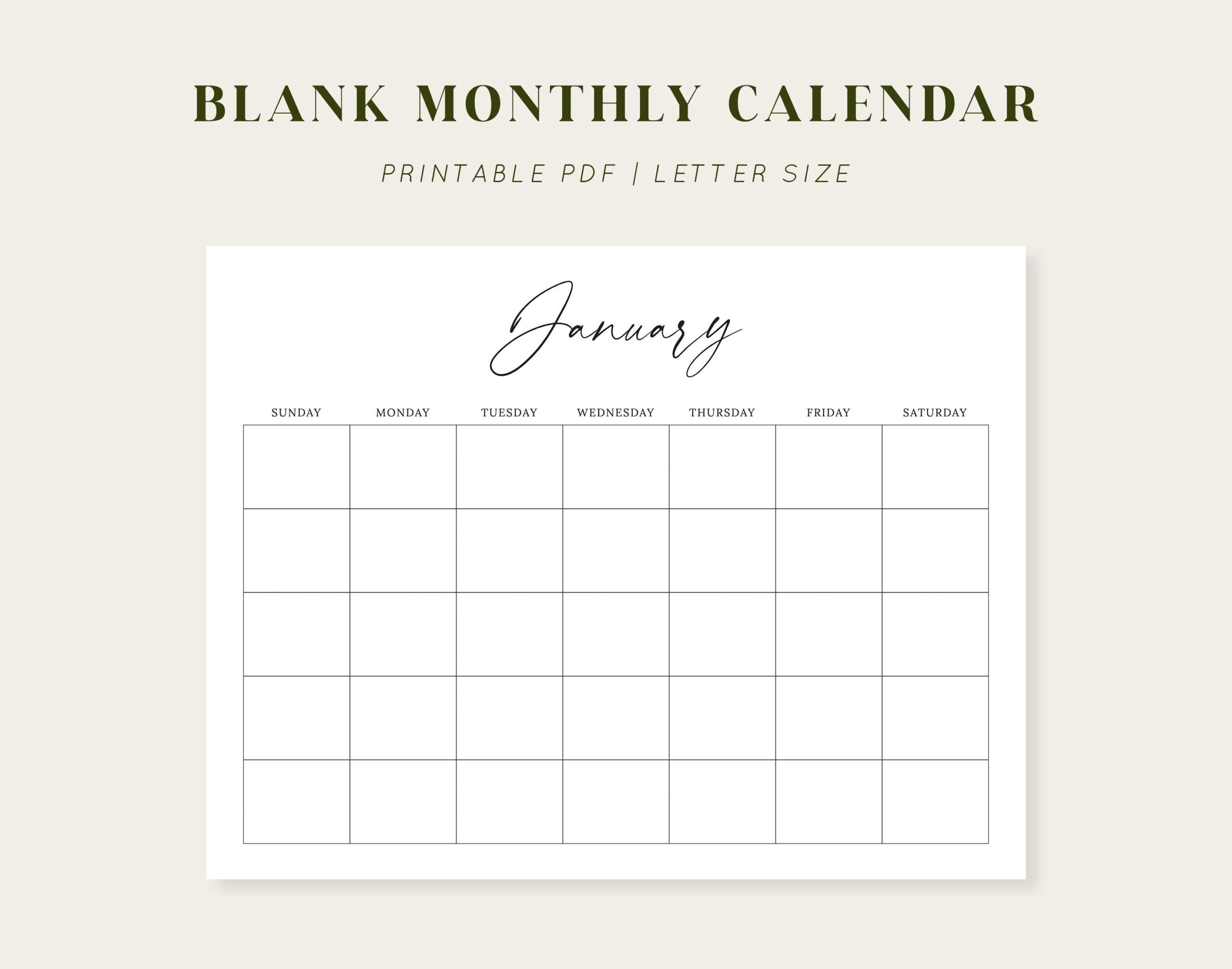 Blank Monthly Calendar Printable Calendar 8 5x11 Letter Size January december Horizontal Calendar Minimalist Calendar Digital File Etsy Blank Monthly Calendar Printable Calendar 8 5x11 Letter Size January december Horizontal Calendar Minimalist Calendar Digital File Etsy