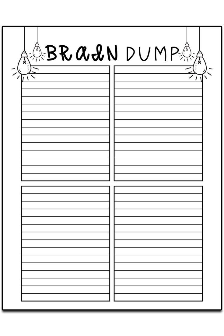 free printable brain dump template