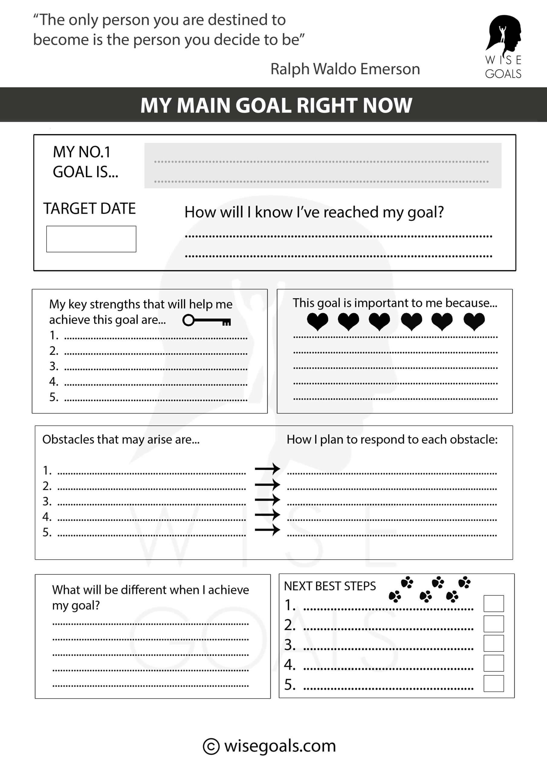 Printable Goal Setting Sheets