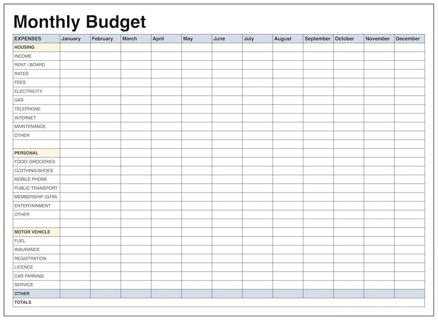Budget Spreadsheet Template Excel Worksheets Library