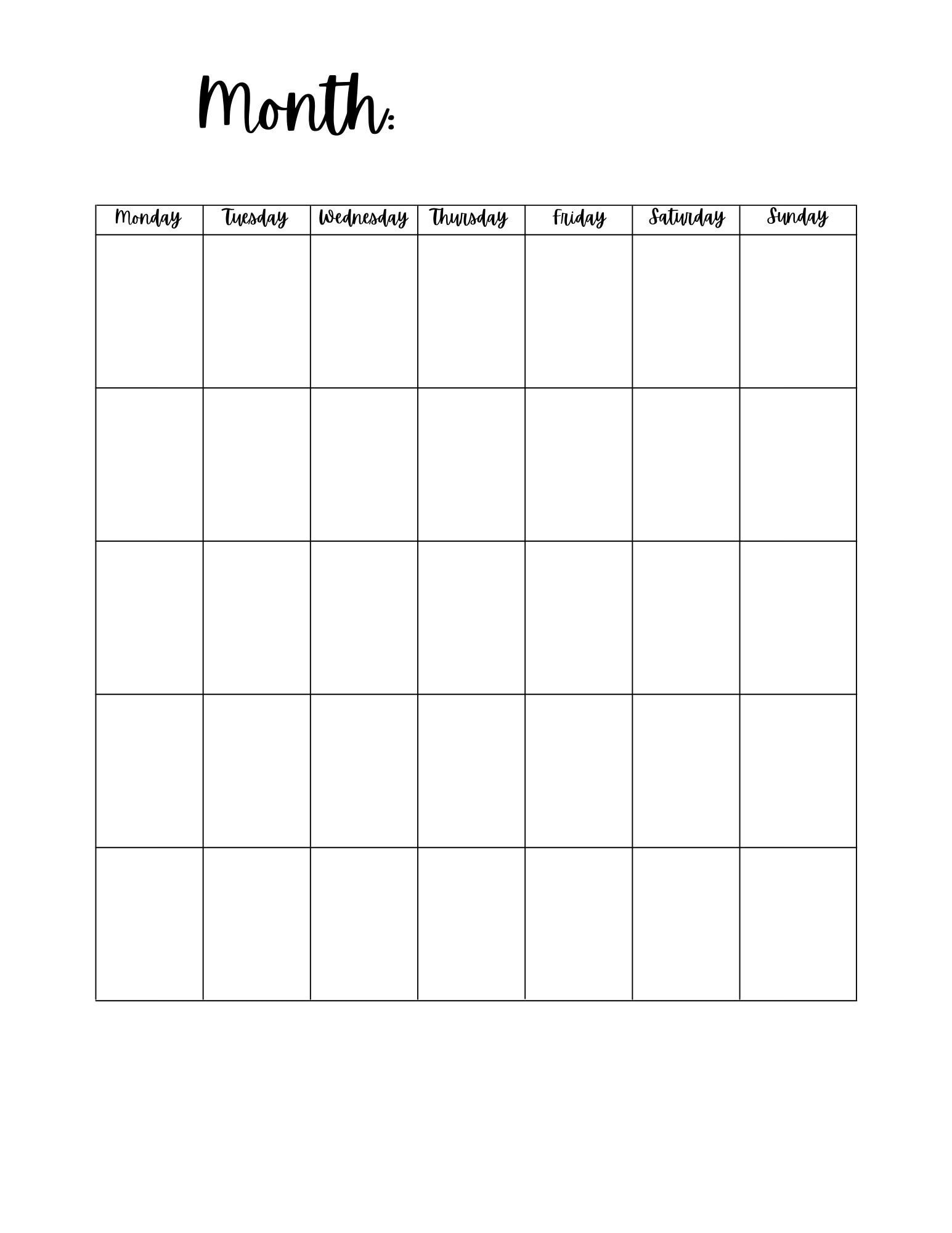 Buy Blank Calendar Template 8 5 X 11 Inches Vertical Printable Calendar Page PDF Printable Instant Download Online In India Etsy Buy Blank Calendar Template 8 5 X 11 Inches Vertical Printable Calendar Page PDF Printable Instant Download Online In India Etsy