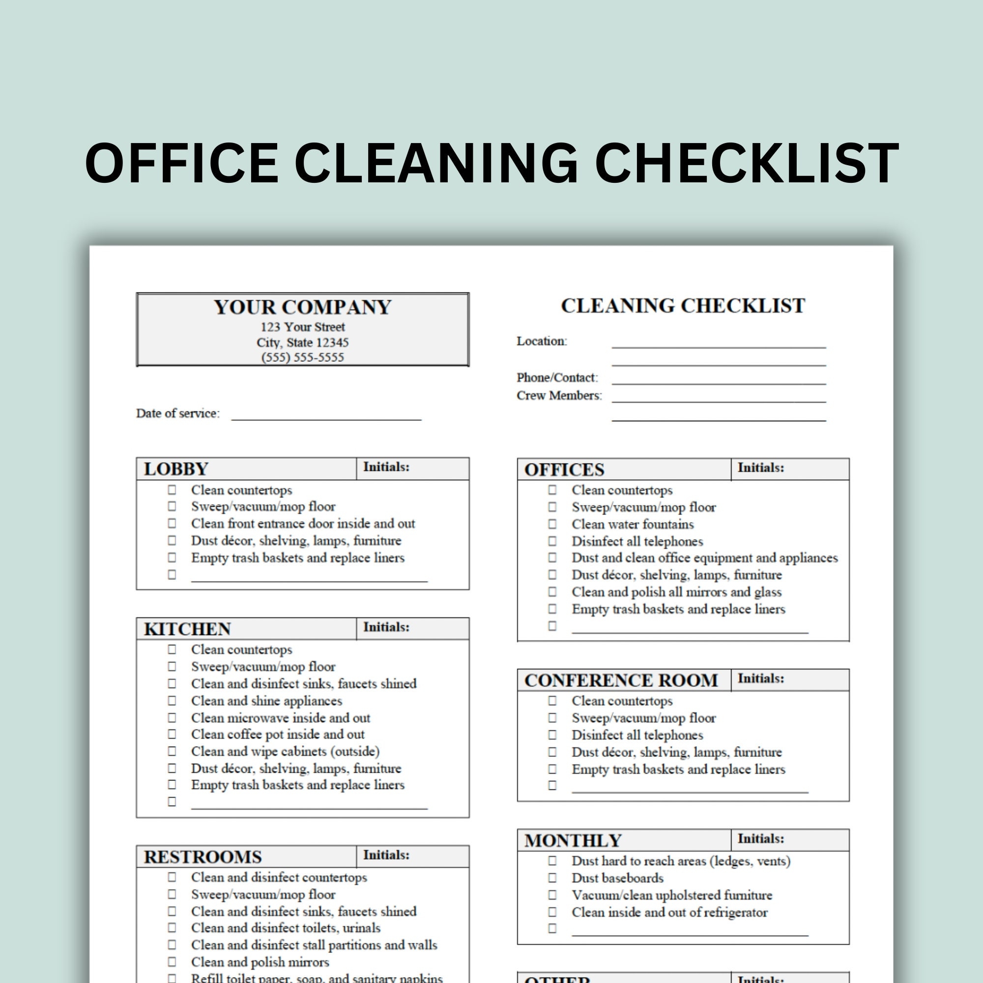 Buy Office Cleaning Checklist Customizable Word Document And PDF Forms Online In India Etsy Buy Office Cleaning Checklist Customizable Word Document And PDF Forms Online In India Etsy