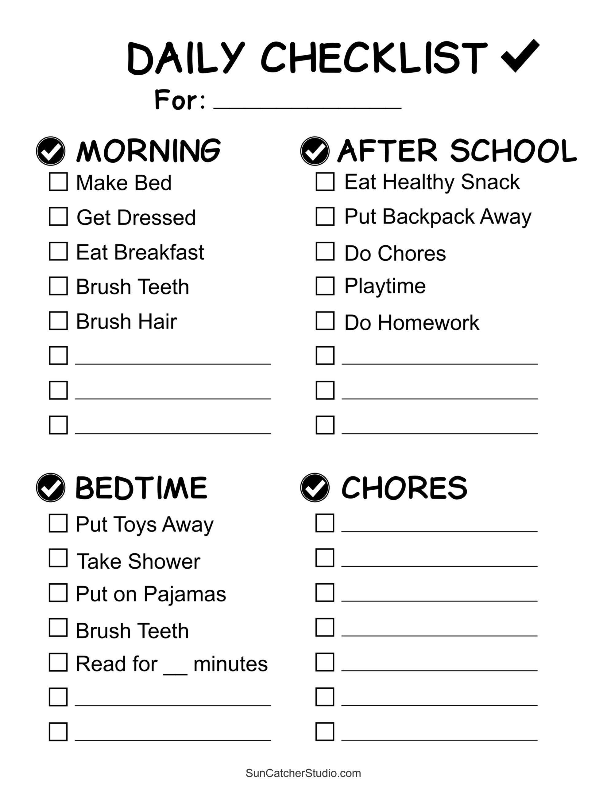 Chore Charts Printable Editable Daily Weekly Templates Free Printables Lettering SVG Files Tools Apps