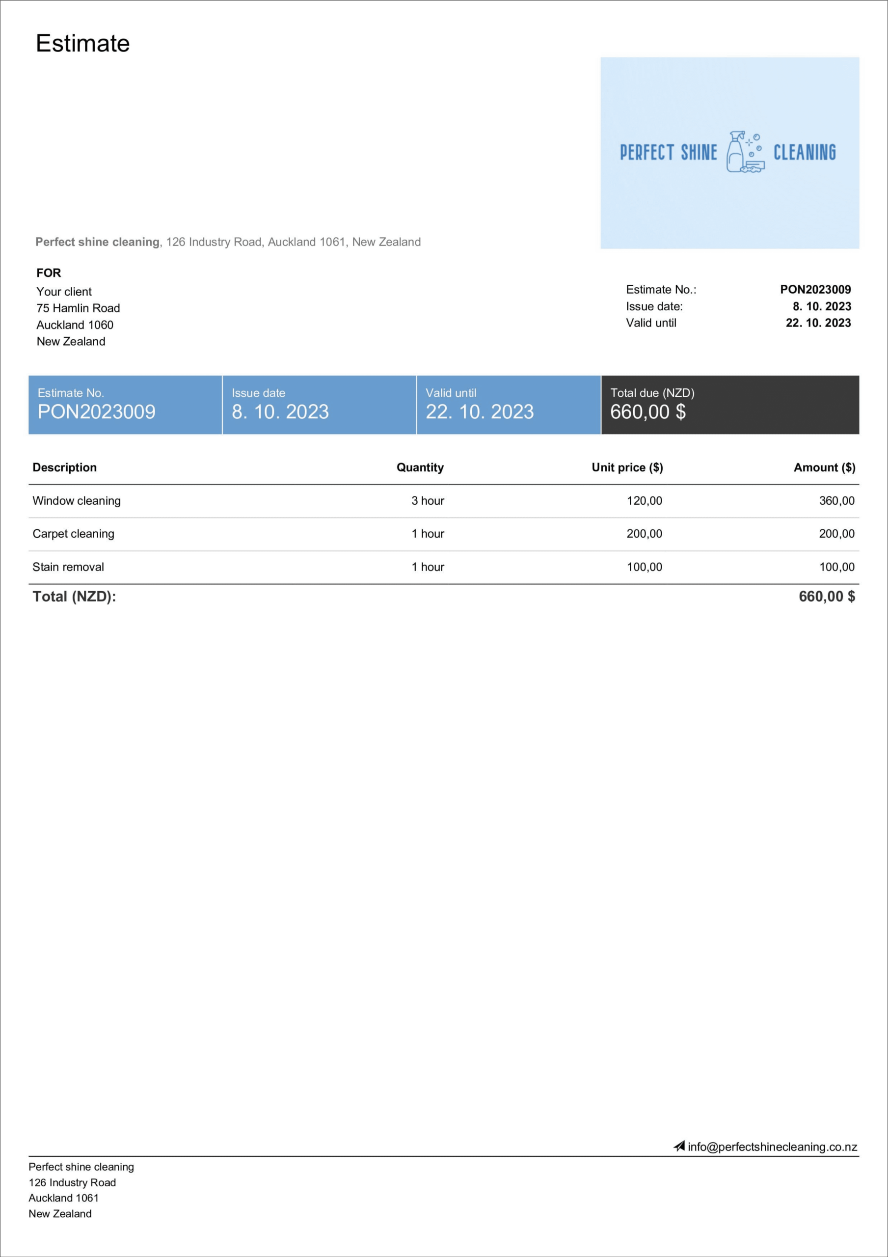 Cleaning Estimate Template Free Printable Billdu Cleaning Estimate Template Free Printable Billdu