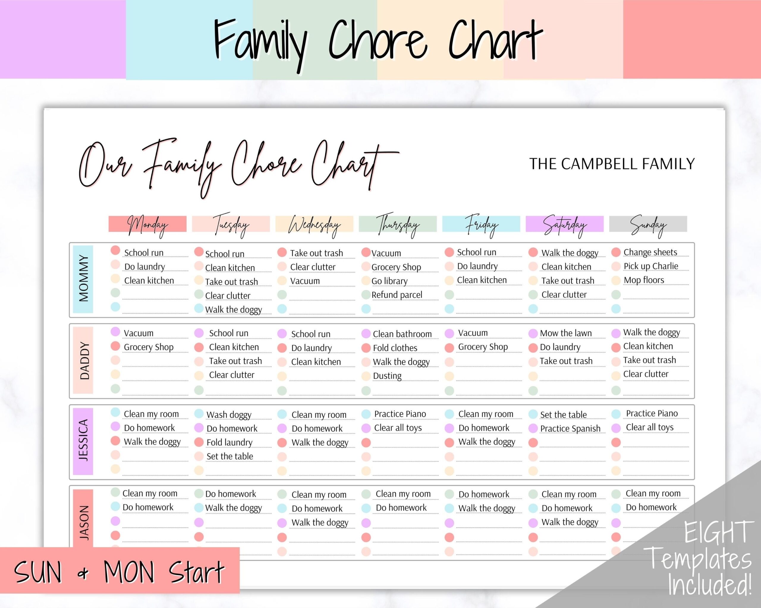 Colorful Family Chore Chart Editable Family Planner Printable Weekly Family Schedule Family Calendar Command Center Household Kid Adult Etsy Colorful Family Chore Chart Editable Family Planner Printable Weekly Family Schedule Family Calendar Command Center Household Kid Adult Etsy