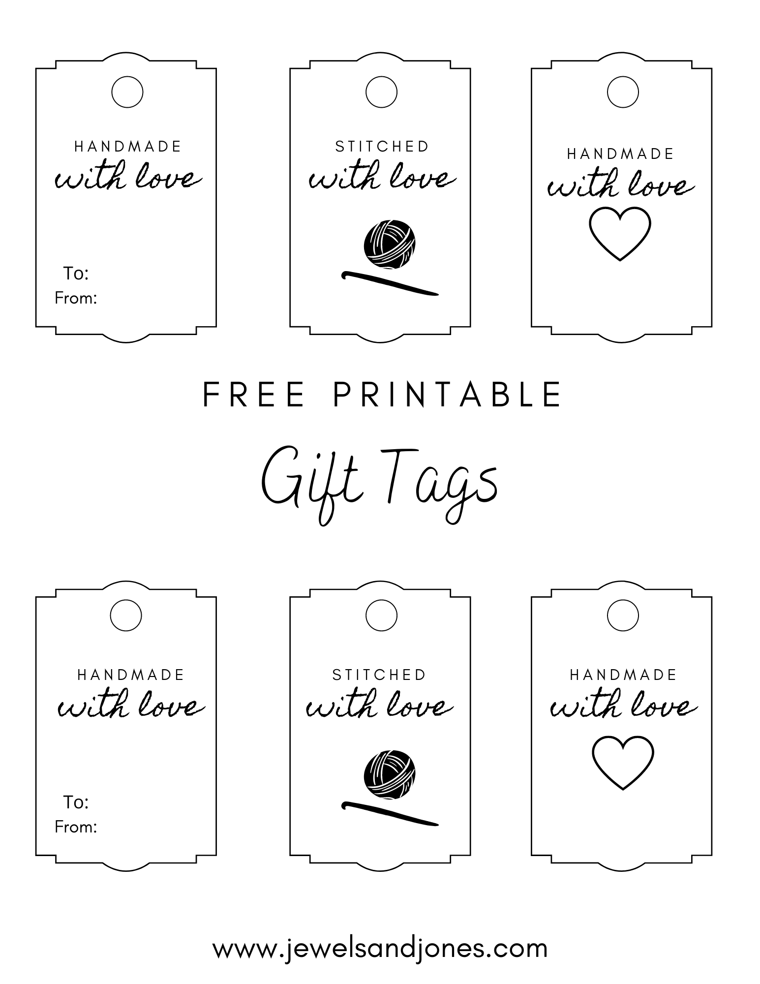 Crochet Gift Tags Free Printable Jewels And Jones
