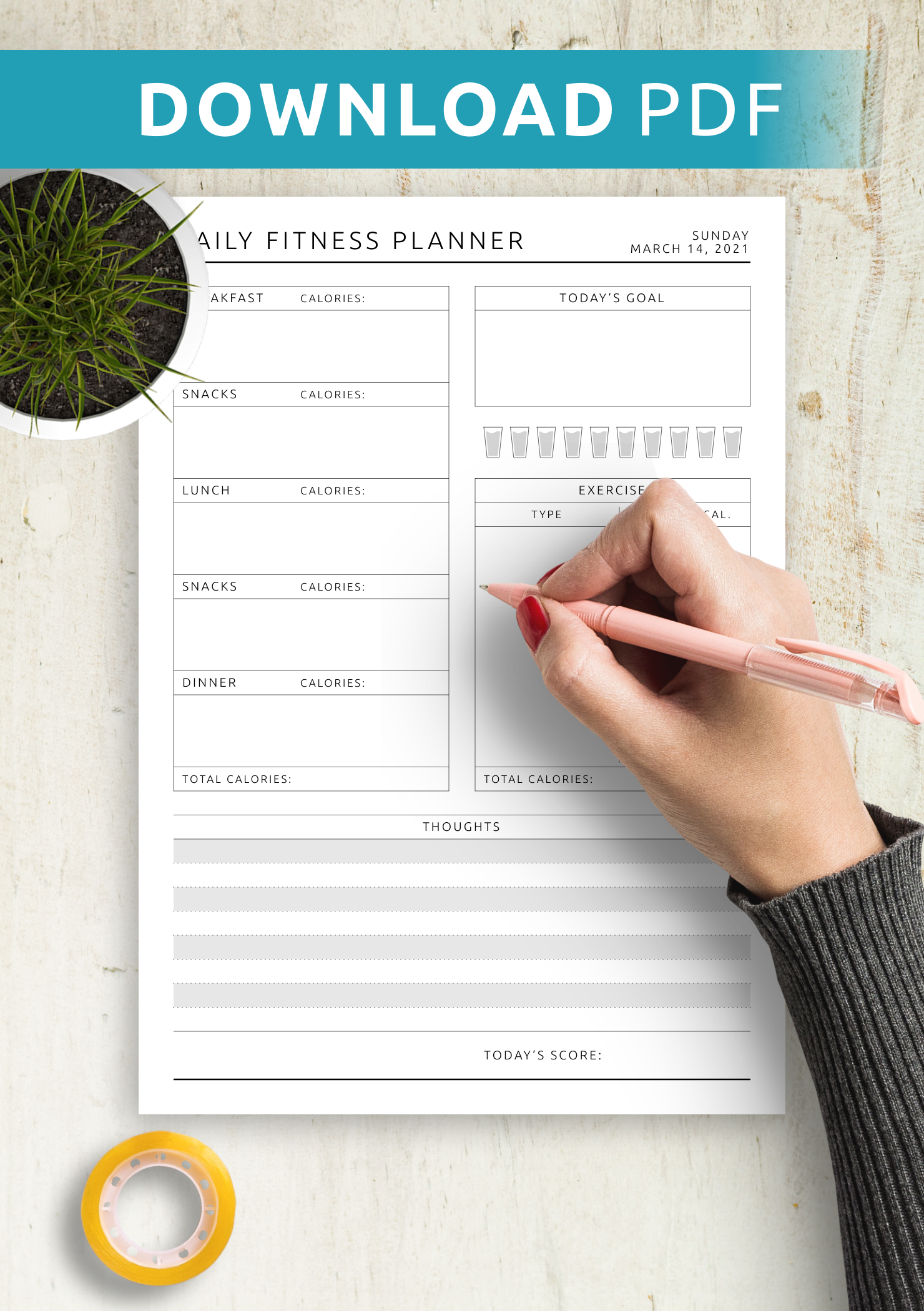 free printable fitness planner pdf