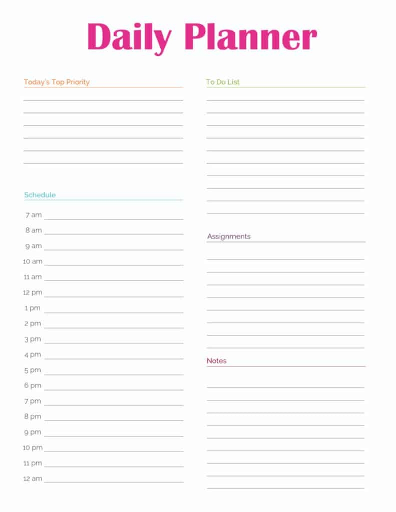 free printable planner templates
