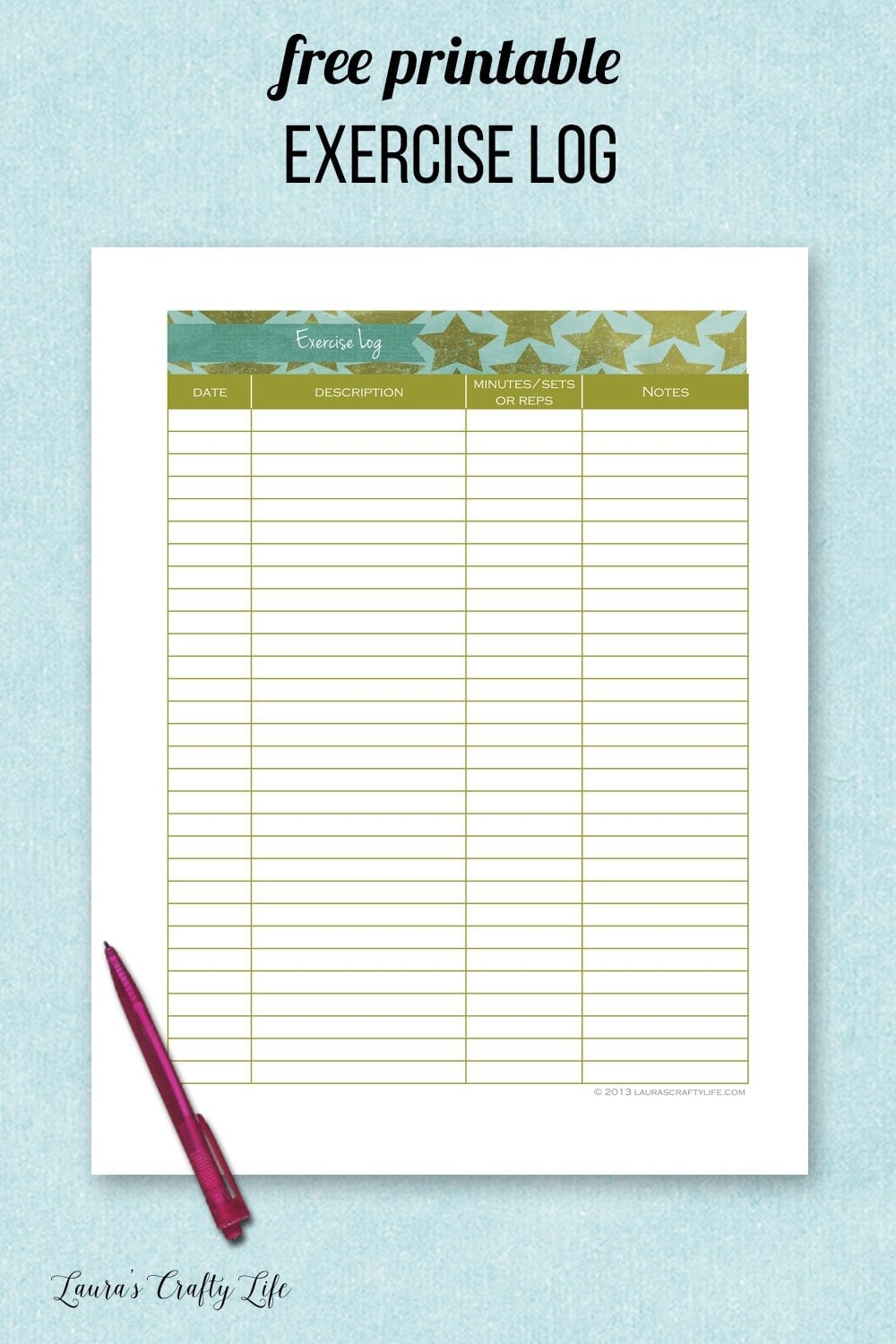 free exercise logs printable free exercise logs printable
