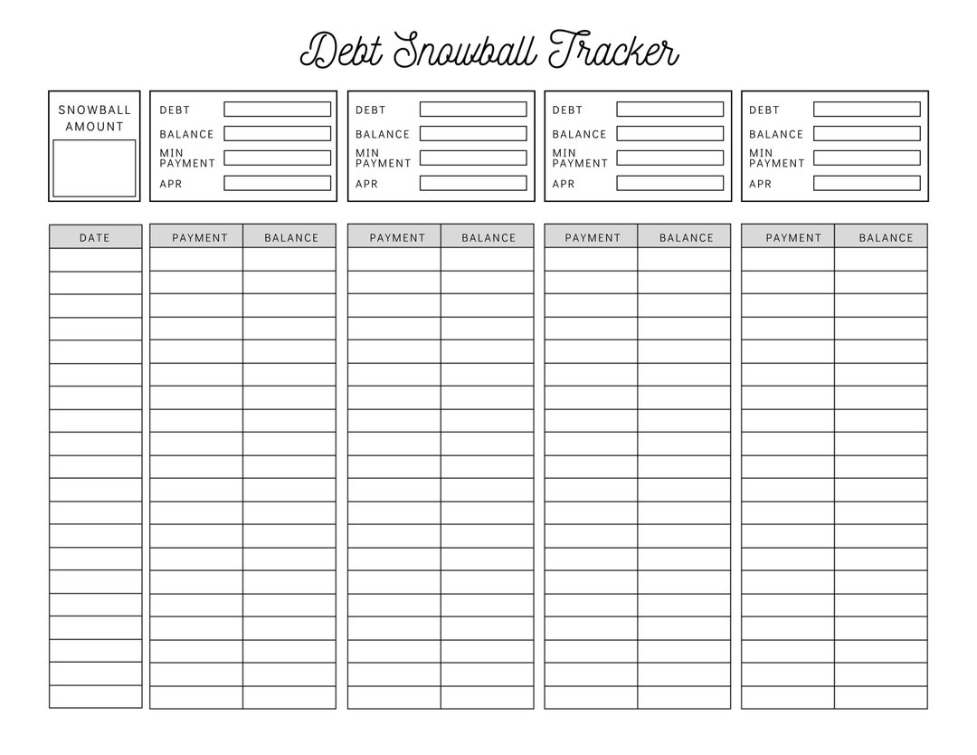 debt snowball free printable