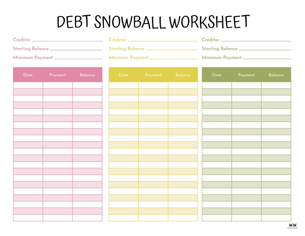 free printable debt snowball