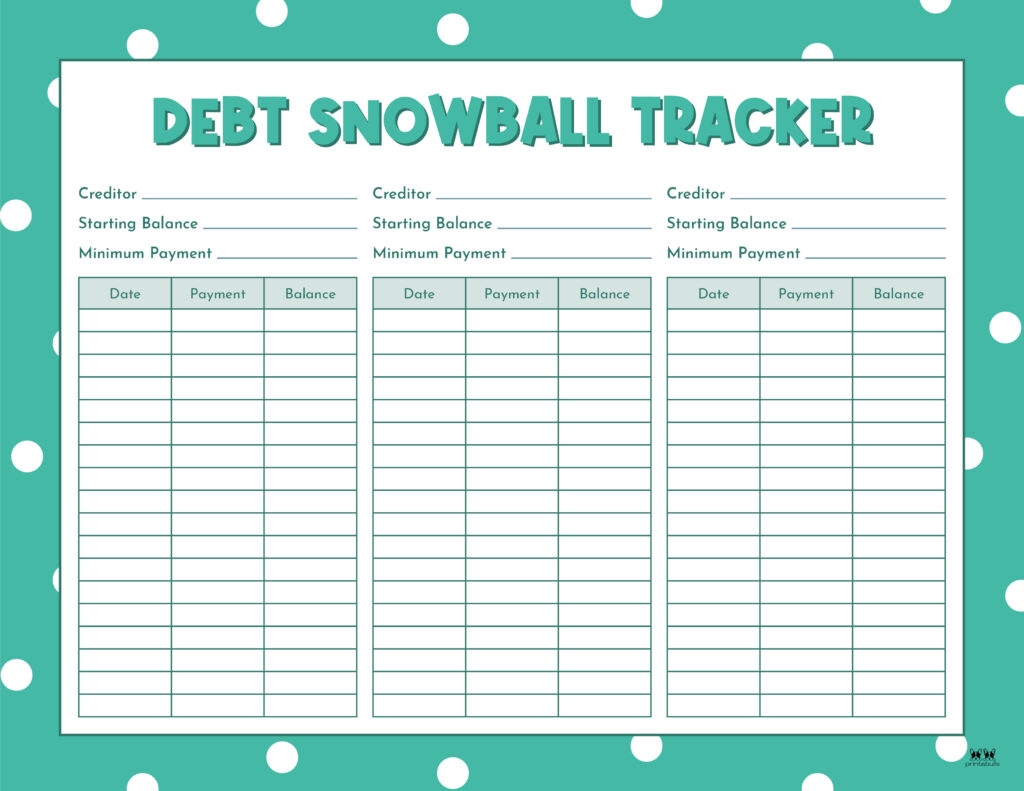 Debt Trackers Debt Snowball Worksheets 35 Pages Printabulls Worksheets Library