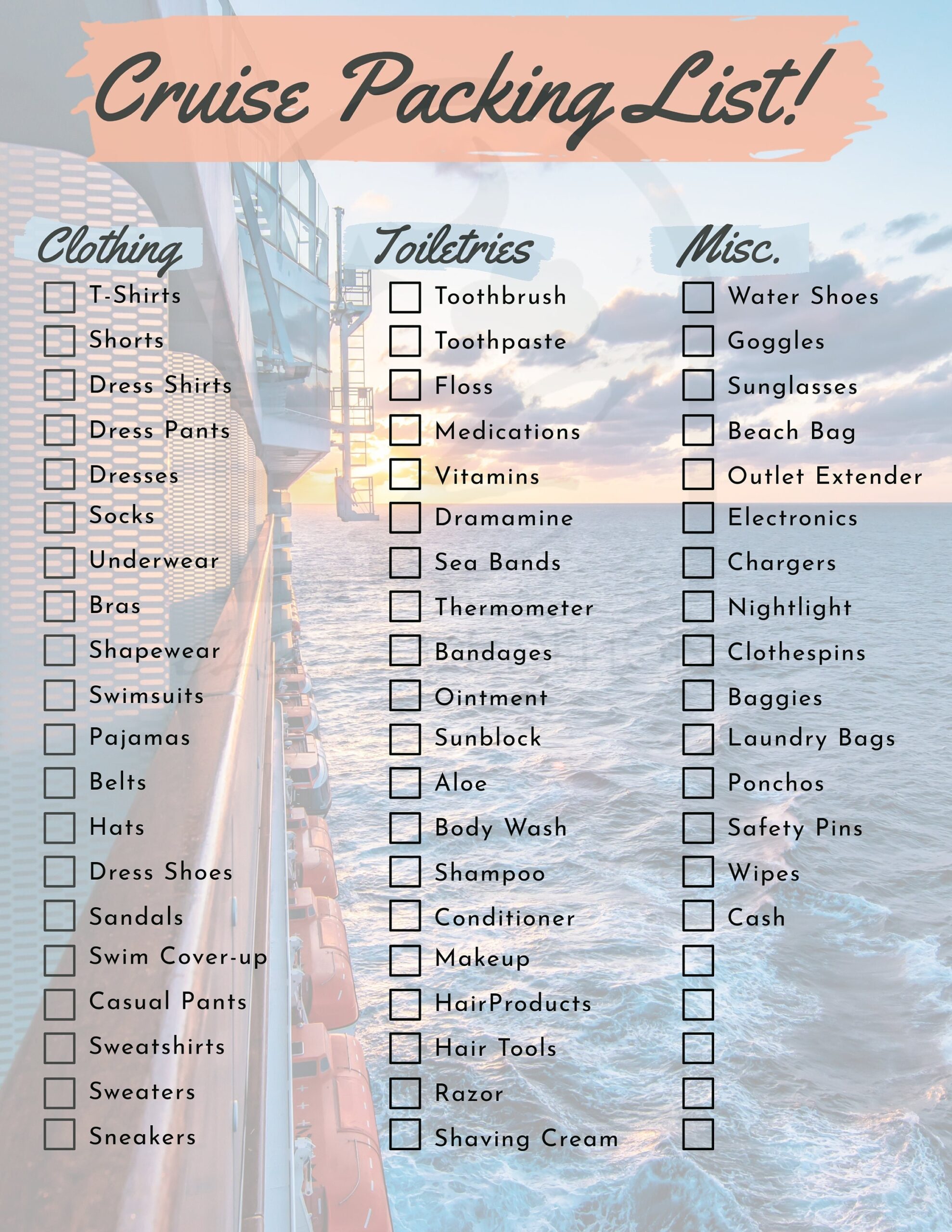 Digital Download Cruise Packing List Printable PDF Letter Size Etsy Digital Download Cruise Packing List Printable PDF Letter Size Etsy