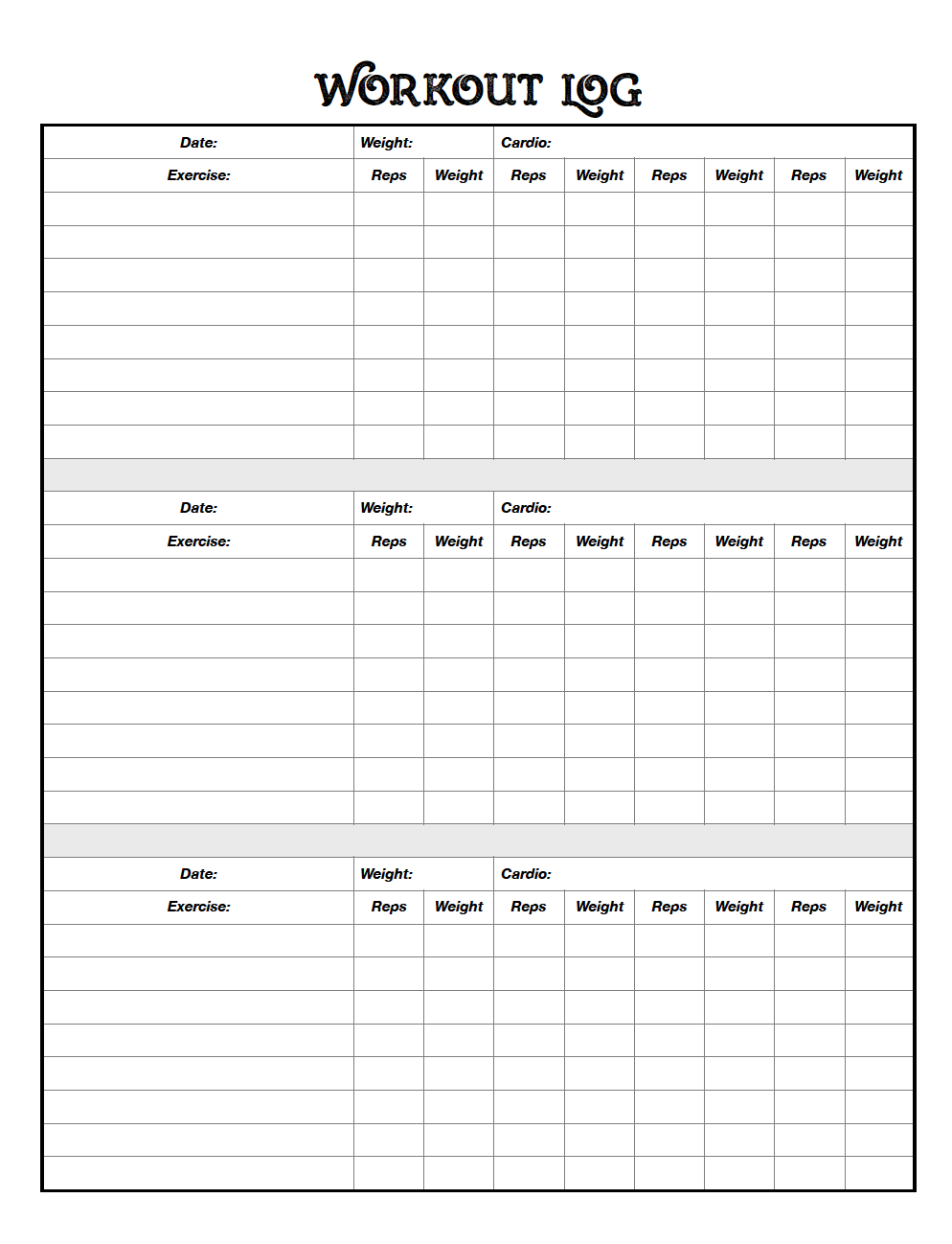 Discover 8 Workout Log Printable And Workout Sheets Ideas Exercise Log Template Workout Log Spreadsheet 30 Day Walking Challenge Printable And More