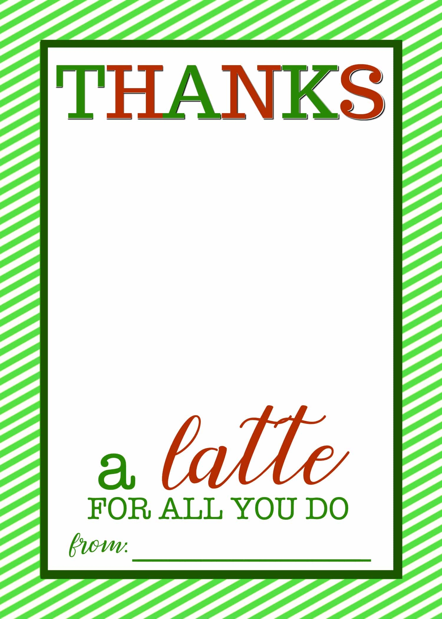 free printable thanks a latte