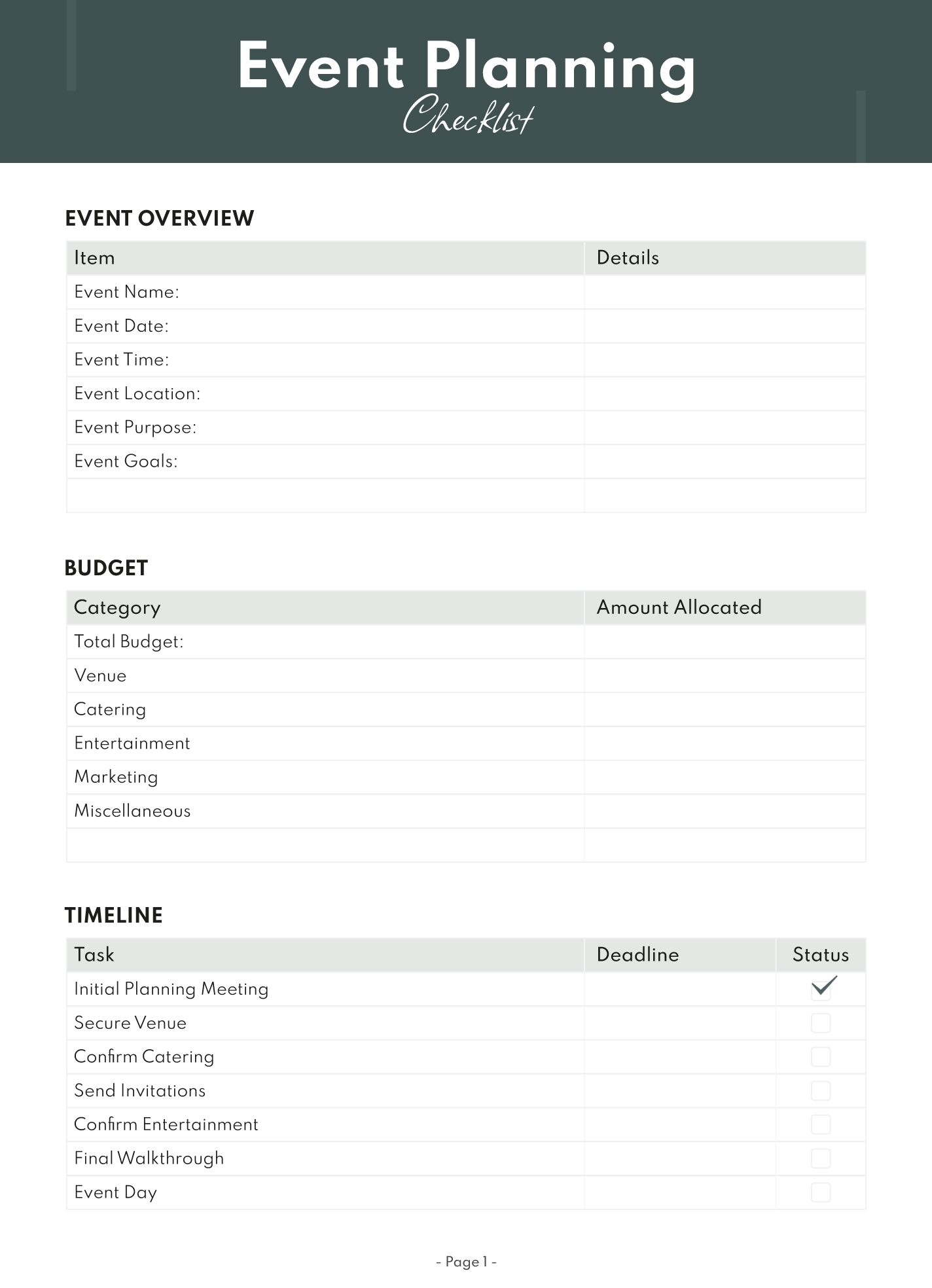 Event Planning Checklist Free Google Docs Template Gdoc io