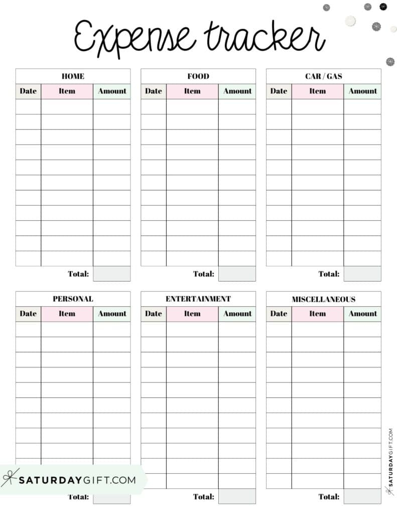Expense Tracker Printable 26 Cute Free Spending Logs