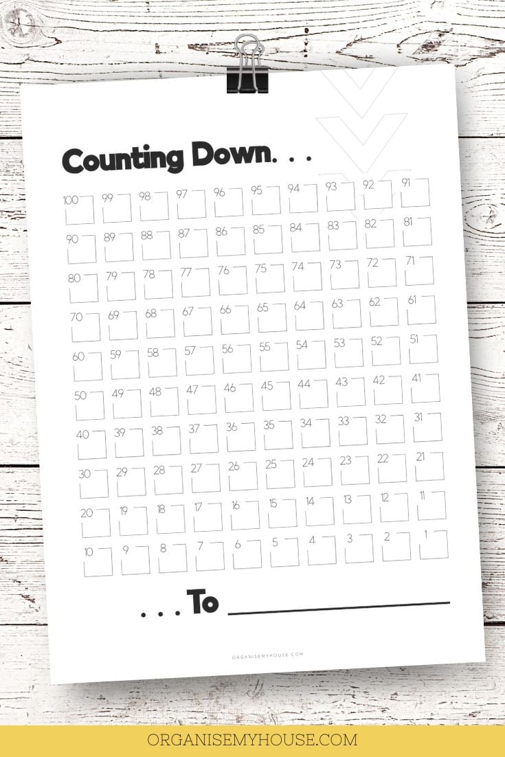 blank countdown calendar printable