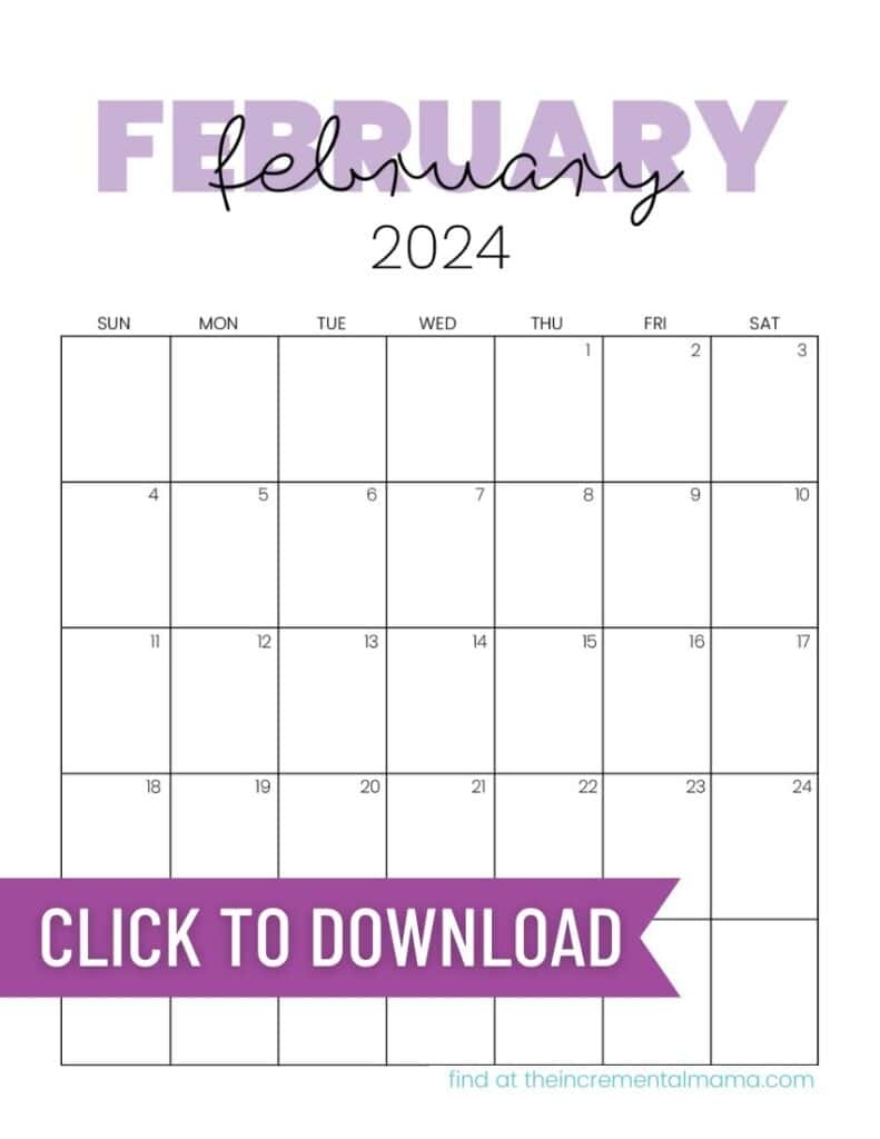 Printable 2024 Monthly Calendar