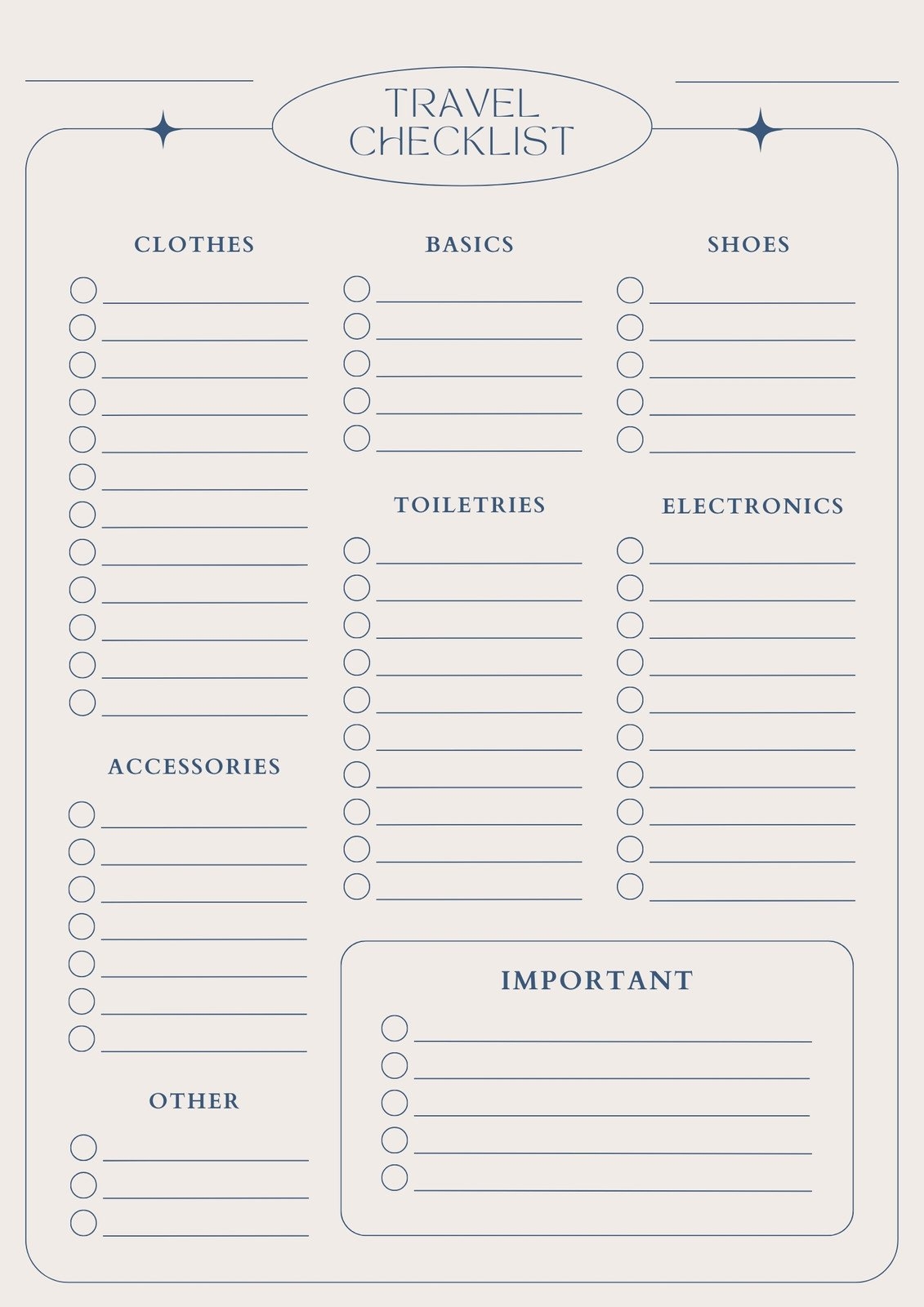 printable checklist for traveling