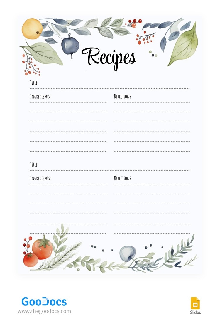 Free Beautiful Editable Recipe Card Template In Google Slides And Microsoft PowerPoint Thegoodocs Free Beautiful Editable Recipe Card Template In Google Slides And Microsoft PowerPoint Thegoodocs