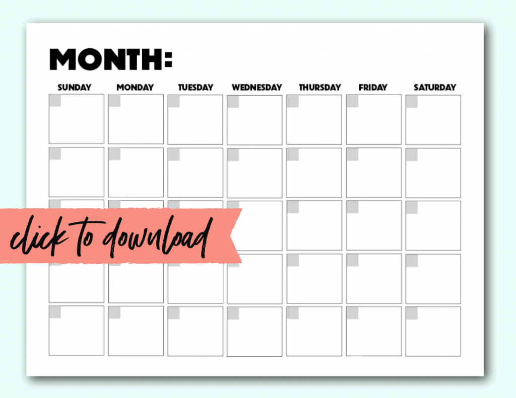 Free Blank Monthly Calendar Template PDF The Incremental Mama Free Blank Monthly Calendar Template PDF The Incremental Mama