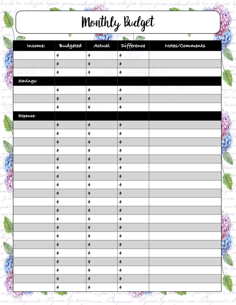 Free Budgeting Printables Expenses Goals Monthly Budget Free Budgeting Printables Expenses Goals Monthly Budget
