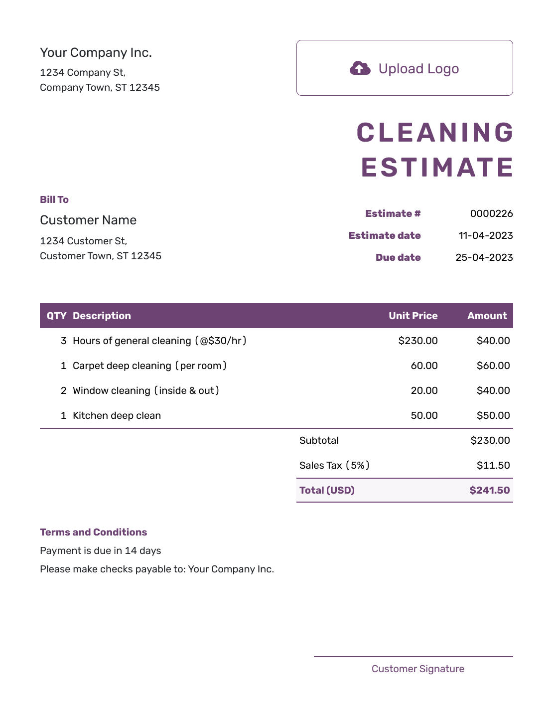 Free Cleaning Estimate Template Docelf Free Cleaning Estimate Template Docelf