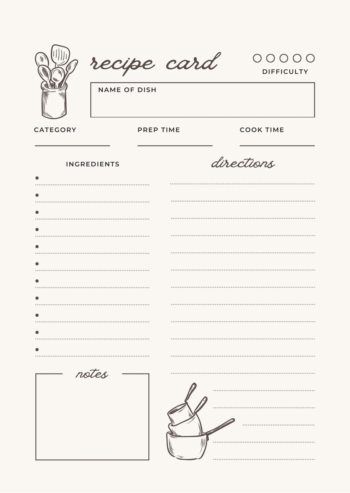 Printable Recipe Book Template