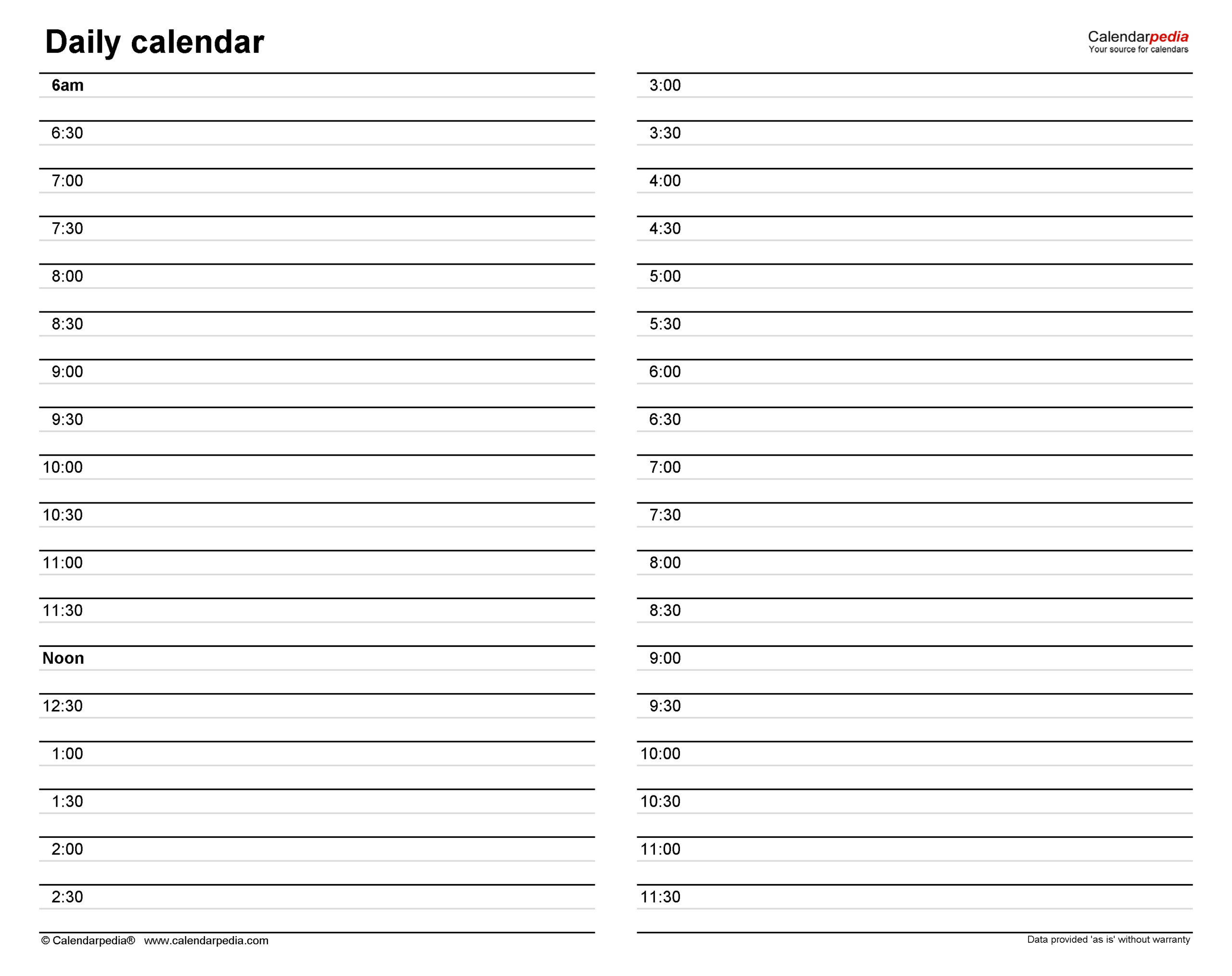 free printable day calendar