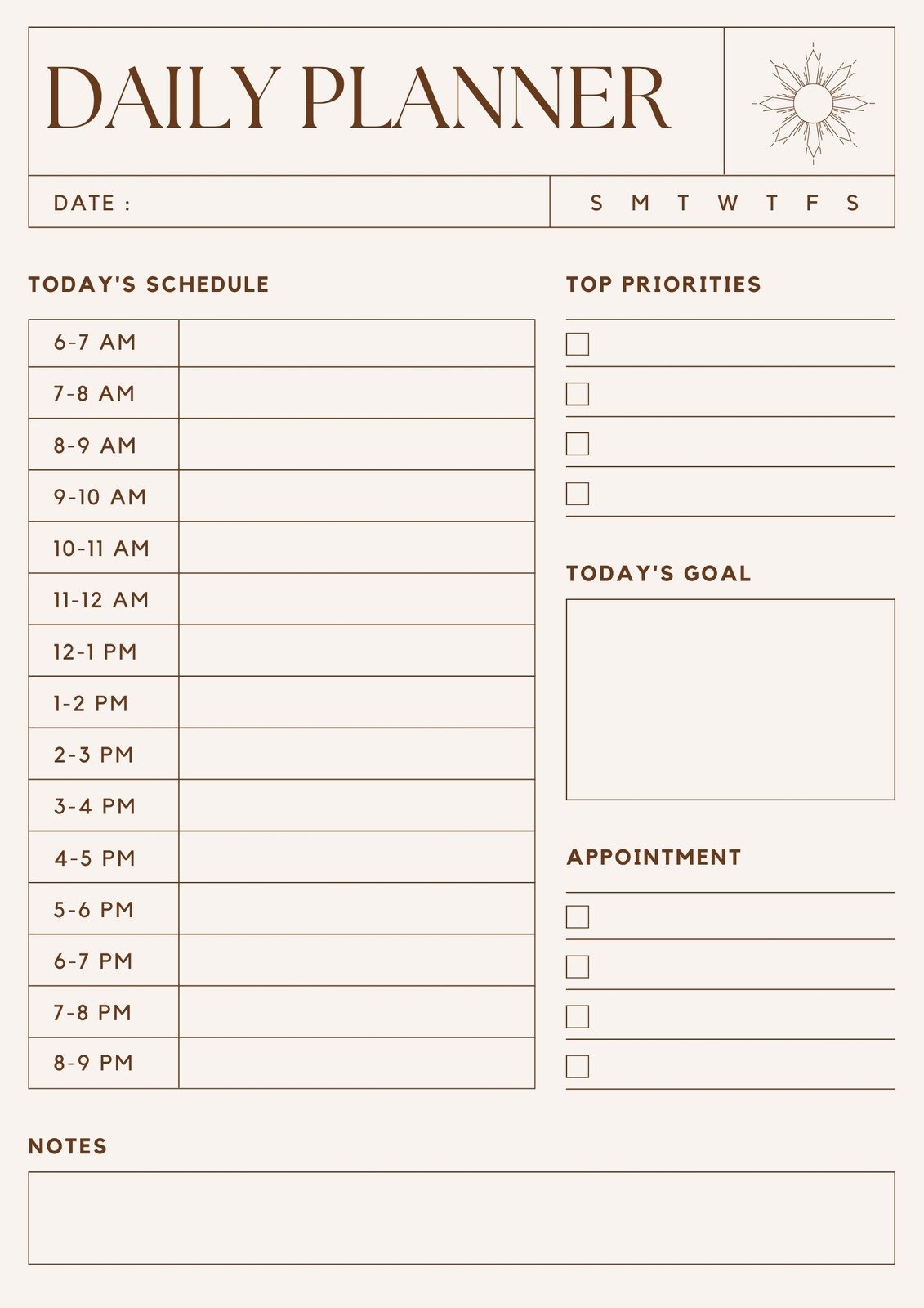 Free Printable Daily Planner