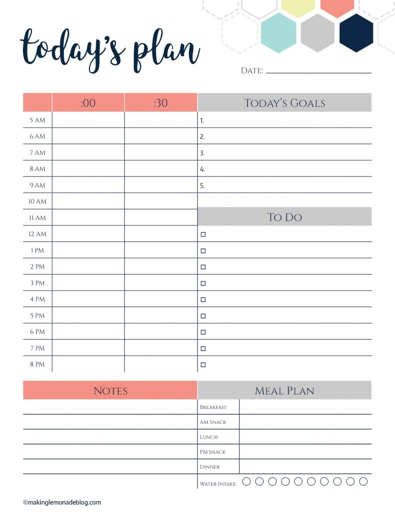 free daily planner printable