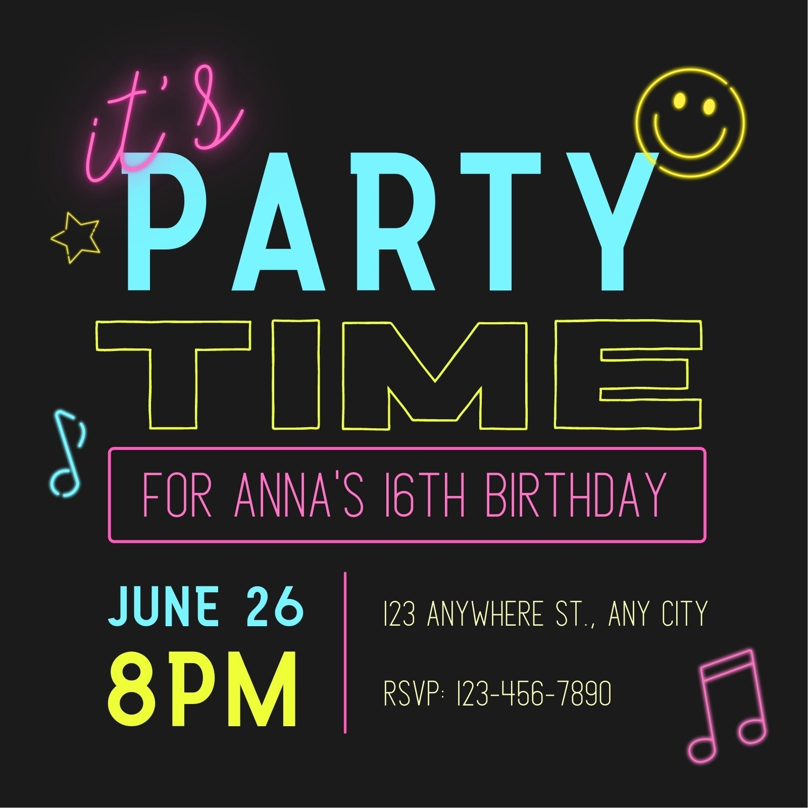 Free Editable 16th Birthday Invitation Templates Canva