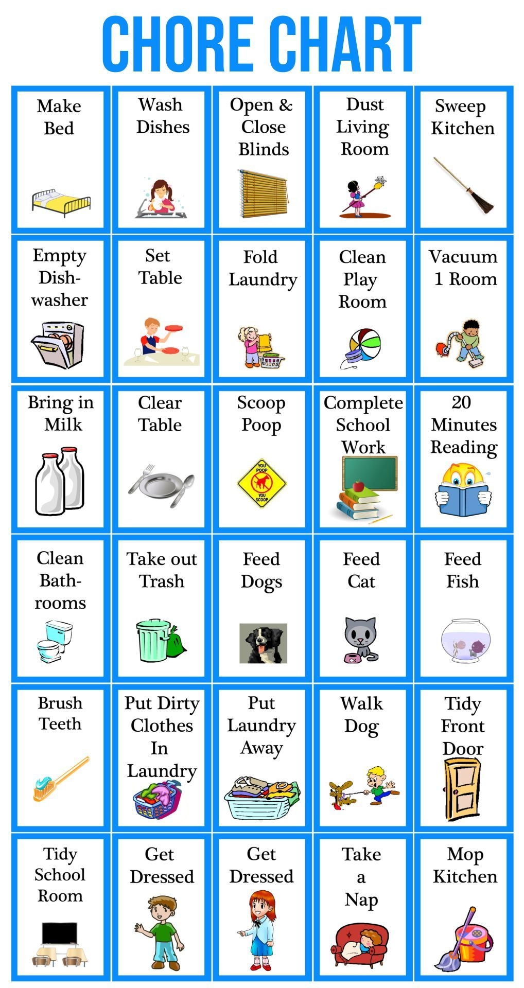 Free Printable Chore Pictures