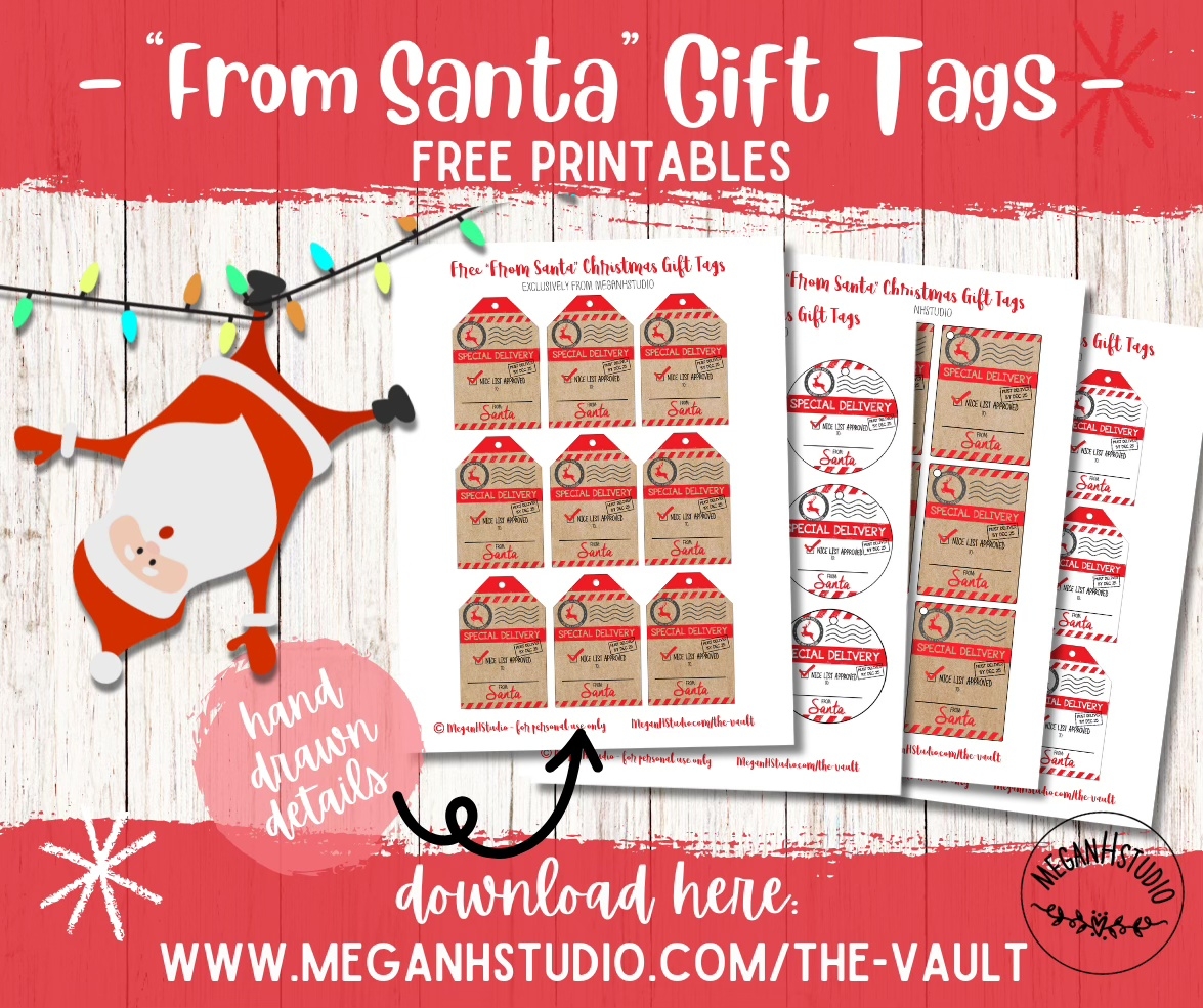 Free From Santa Gift Tags Printables MeganHStudio