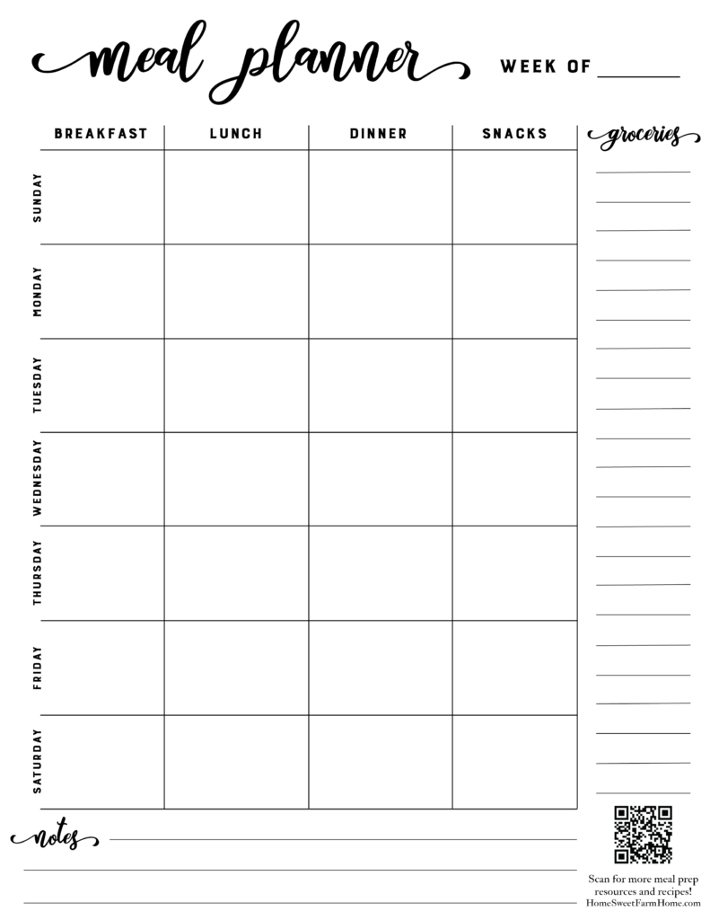 free printable meal planning free printable meal planning