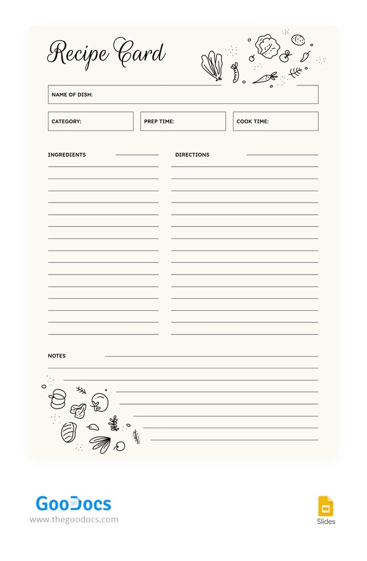Free Minimalist Recipe Card Template In Google Slides And Microsoft PowerPoint Thegoodocs