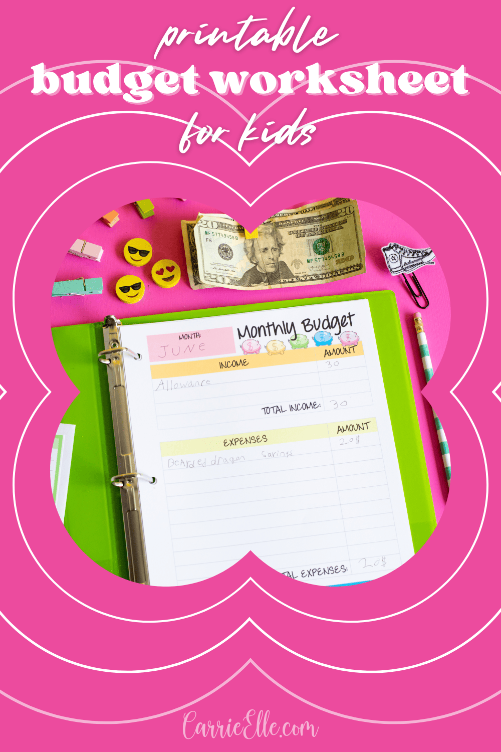 budget worksheet free printable
