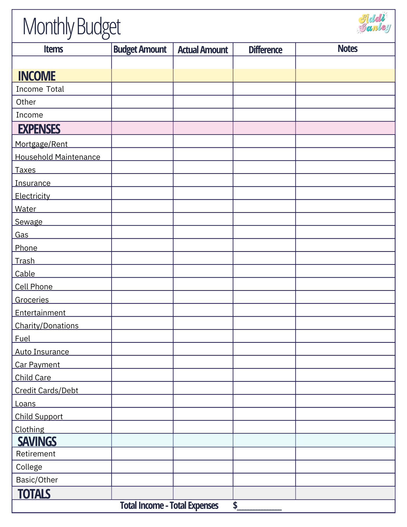 Free Monthly Budget Template Instant Download Worksheets Library Free Monthly Budget Template Instant Download Worksheets Library