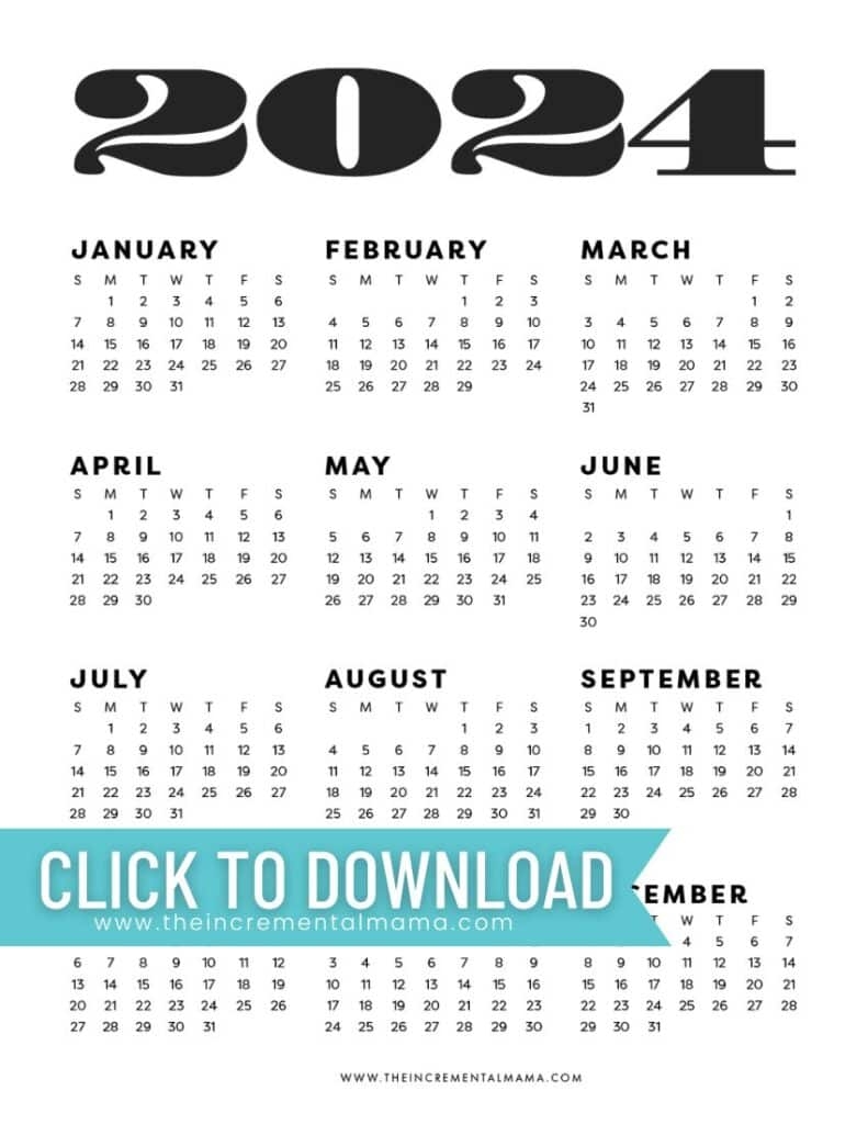 2024 calendar free printable