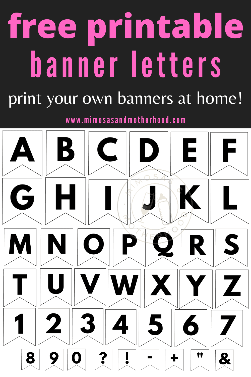 free banner letters printable