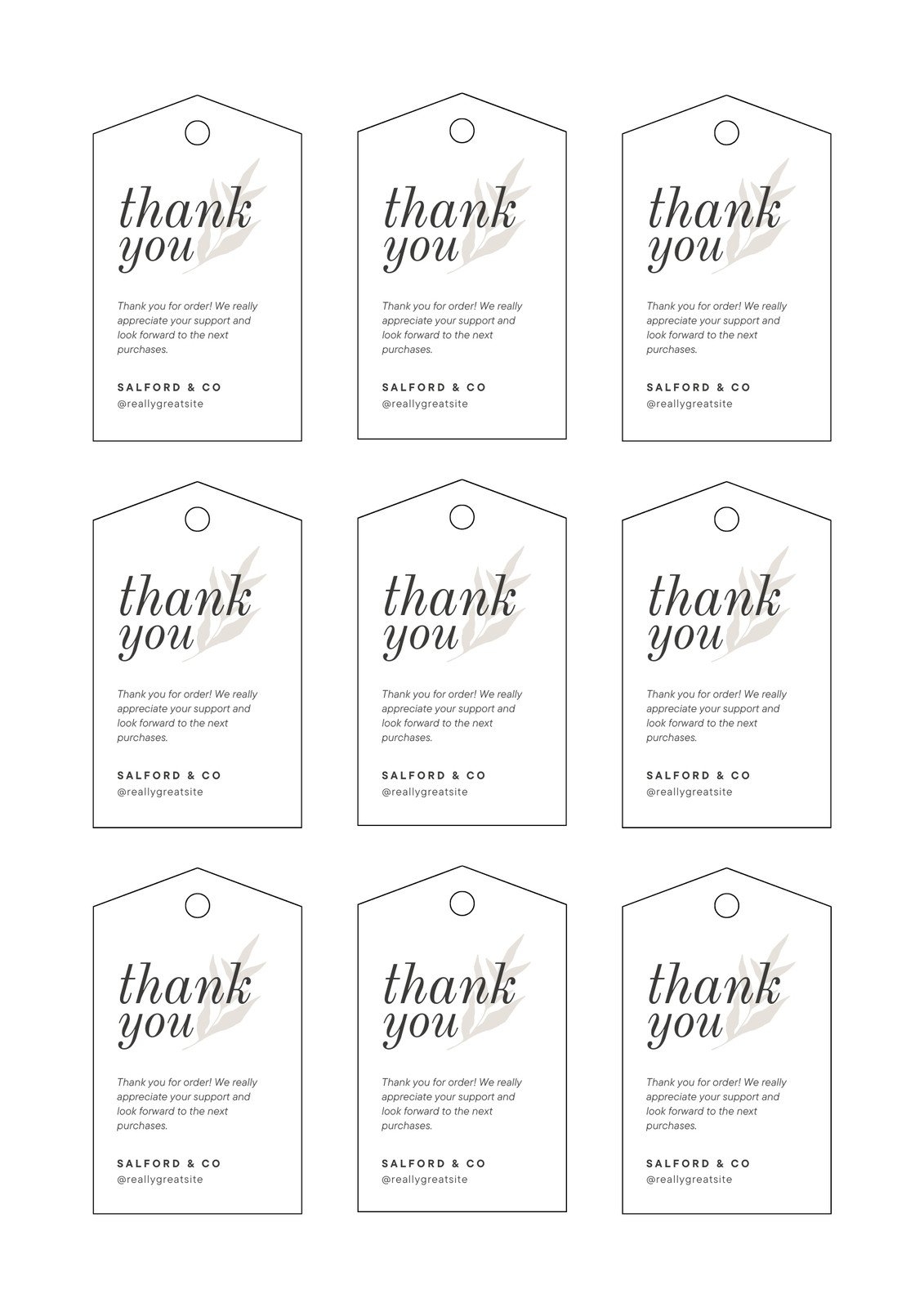 free printables thank you tags