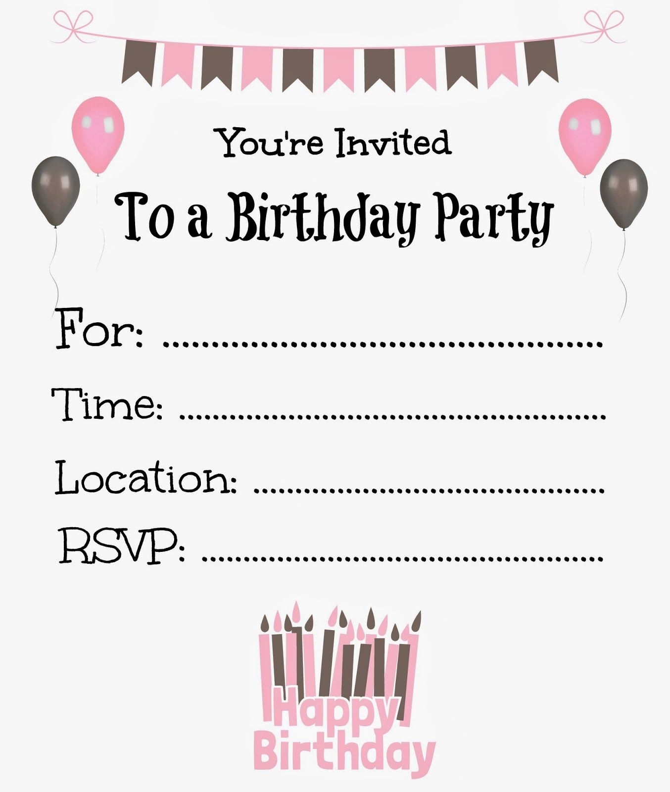 birthday party printable invitations birthday party printable invitations