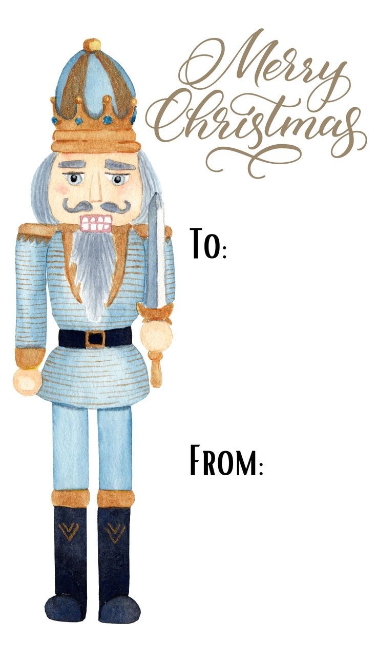 FREE Printable Blue Nutcracker Decor Merry Christmas Gift Tag FREE Printable Blue Nutcracker Decor Merry Christmas Gift Tag